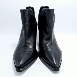 Vincent Camuto Bootie Womens Shoe Size 8 M Black Leather Block Heel